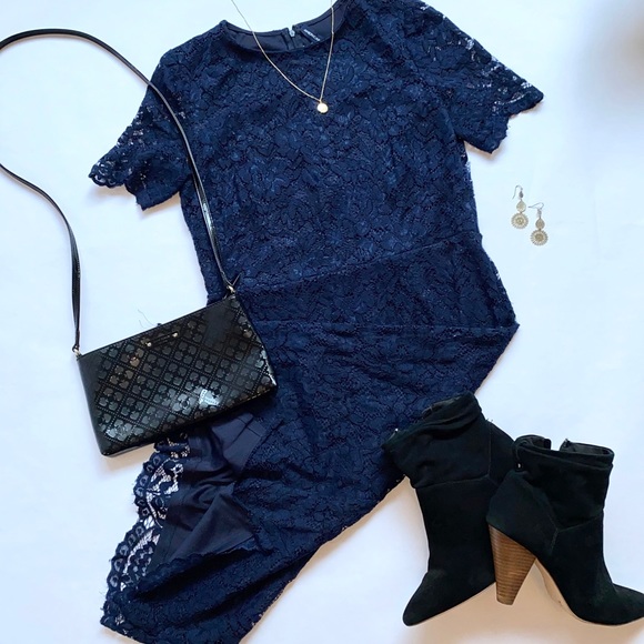 american living dresses navy blue